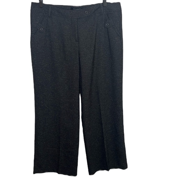 Sandro Dark Brown Heathered Wide Leg Dress Pants Womens Size 16P - Picture 1 of 4